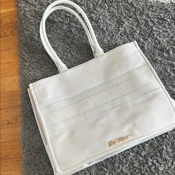 Betsey Johnson BRIDE Fabric Tote Bag White - Picture 5 of 13